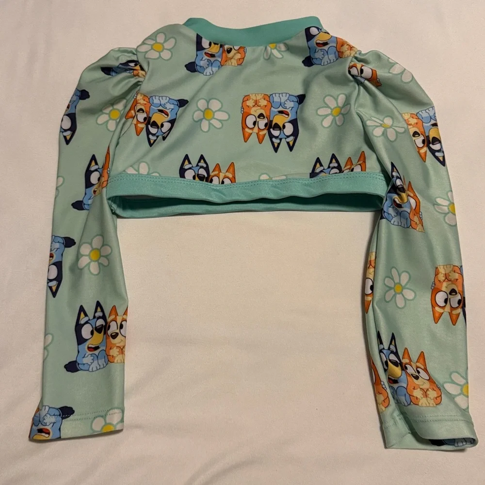 Girls Swim Rash Guard with Bluey Print